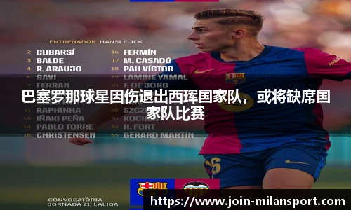 巴塞罗那球星因伤退出西珲国家队，或将缺席国家队比赛